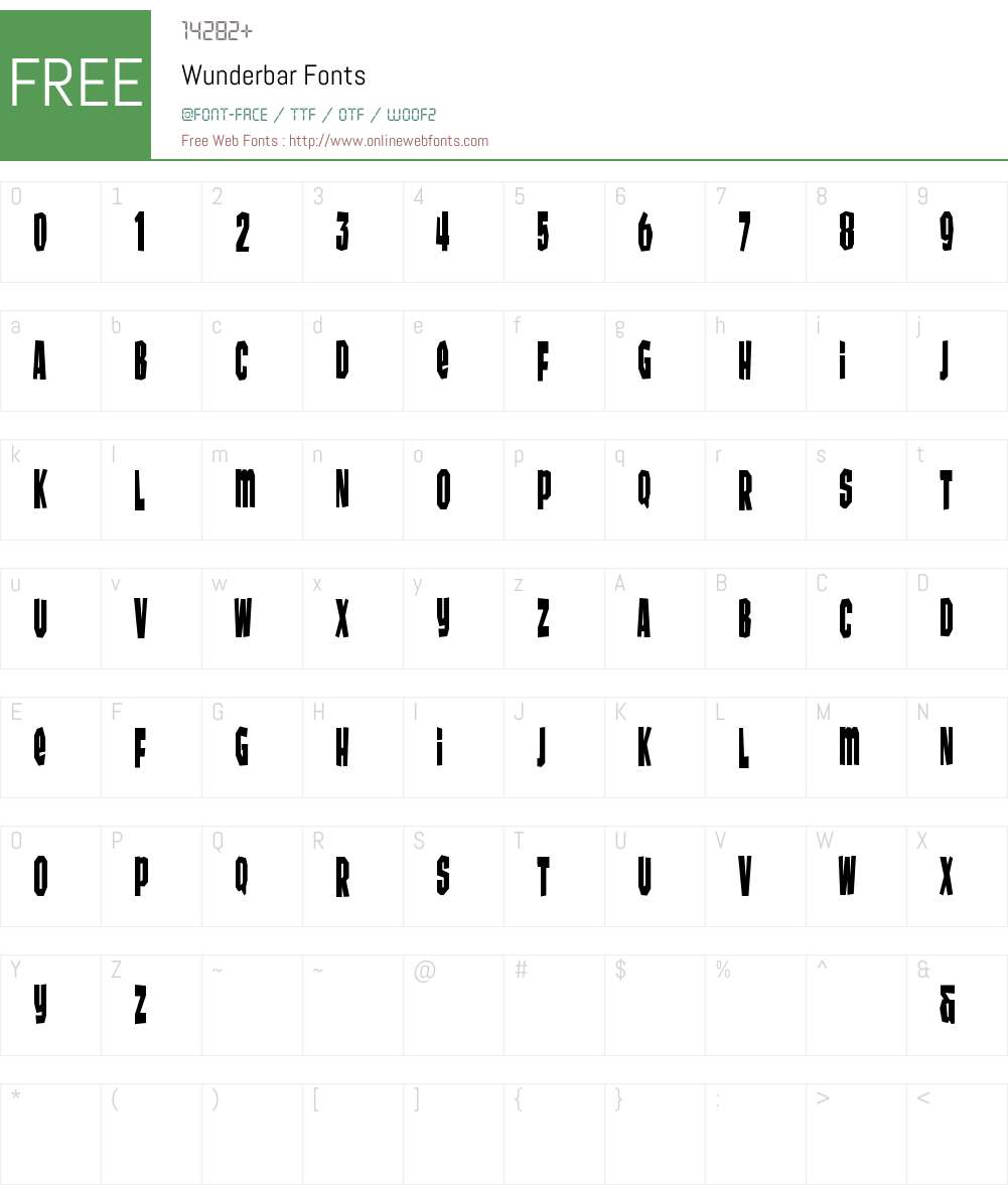 Wunderbar Font Screenshots