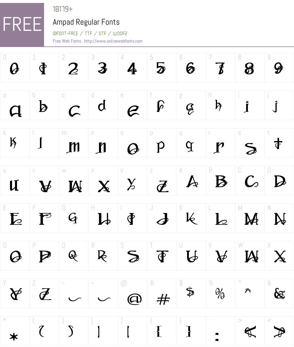 Ampad Font Screenshots