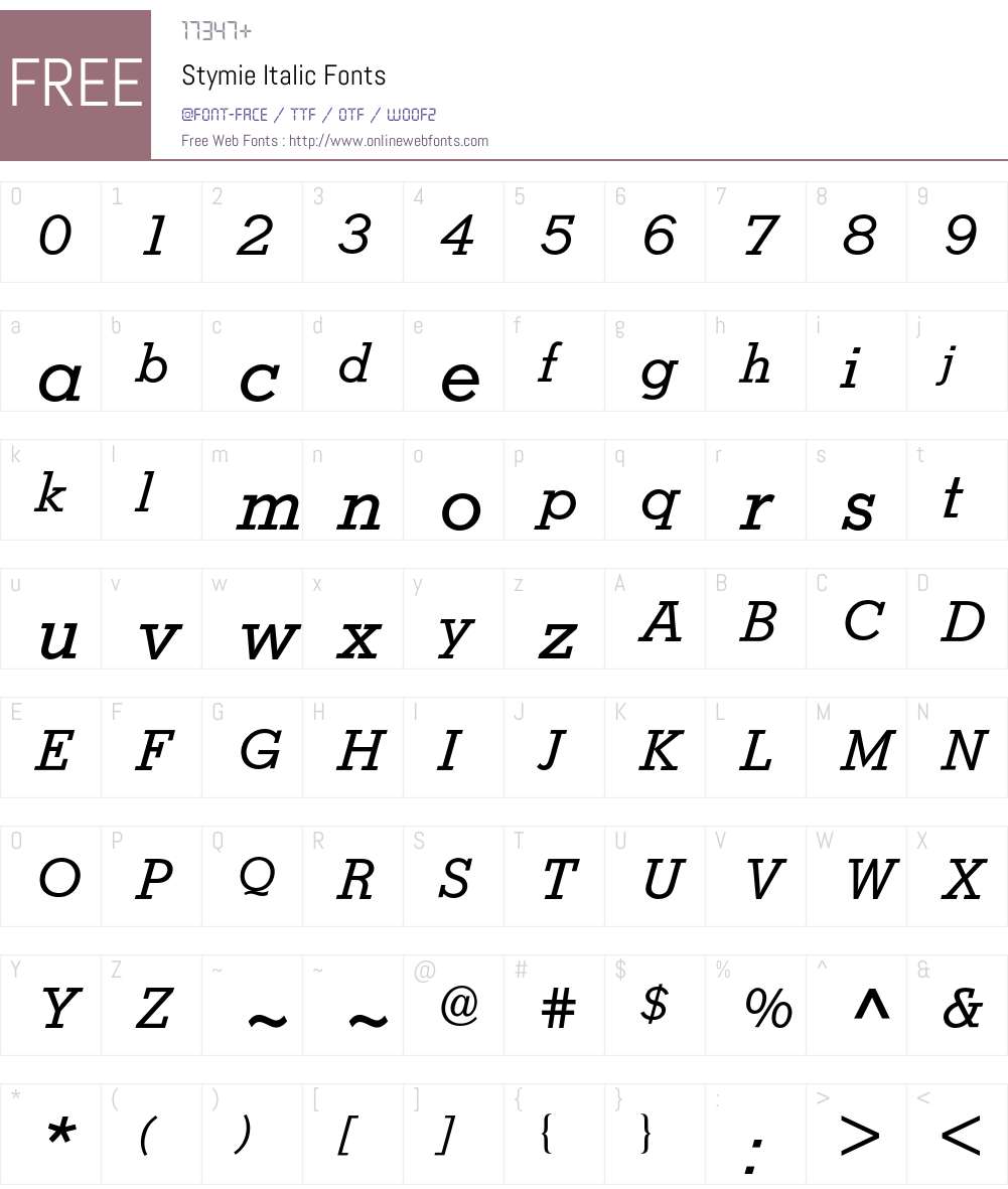 Stymie BQ Font Screenshots