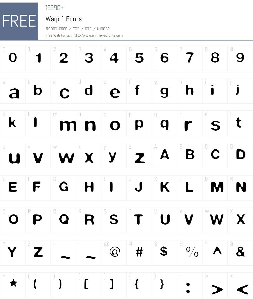 Warp 1 Font Screenshots