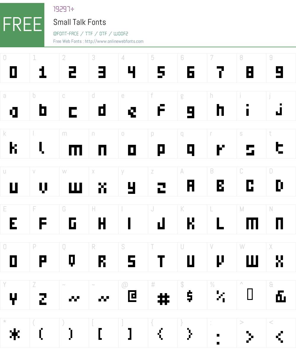 Small Talk Font Screenshots