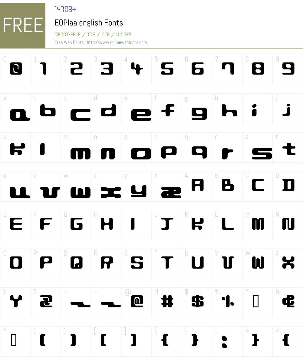 EOPlaa Font Screenshots