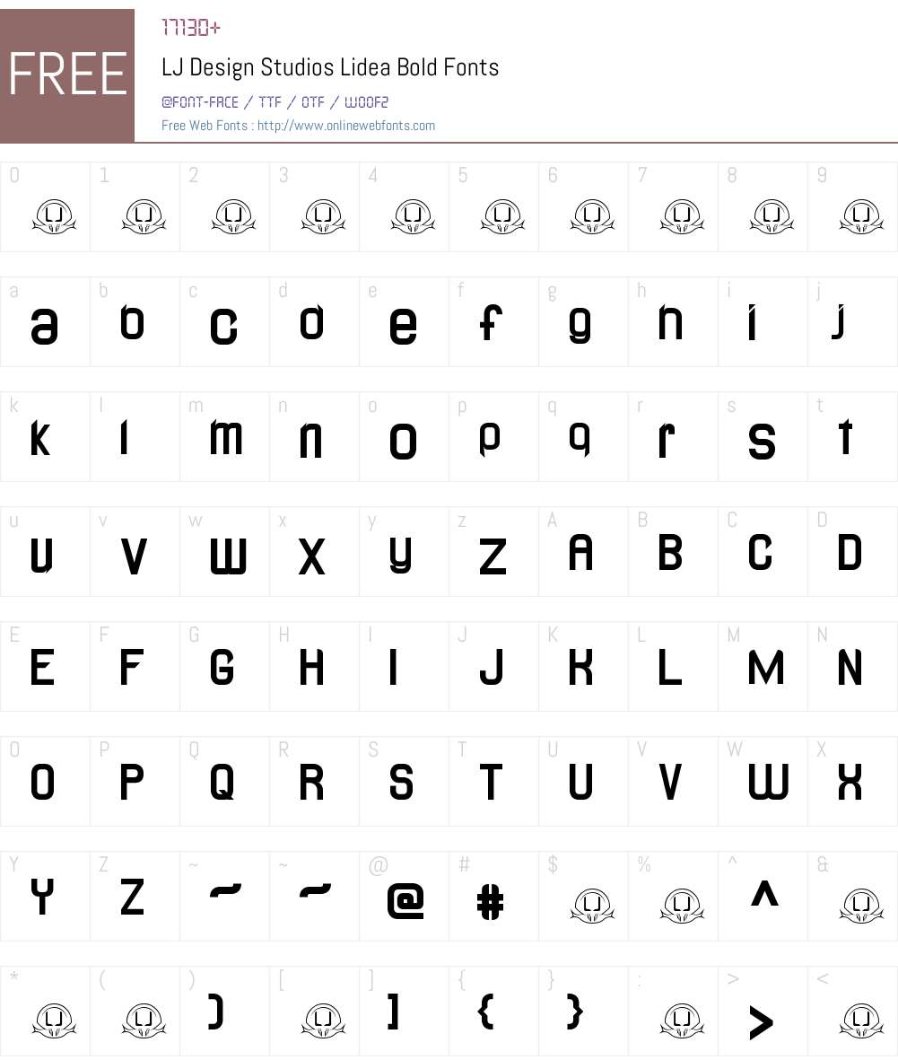 LJ Design Studios Lidea Font Screenshots