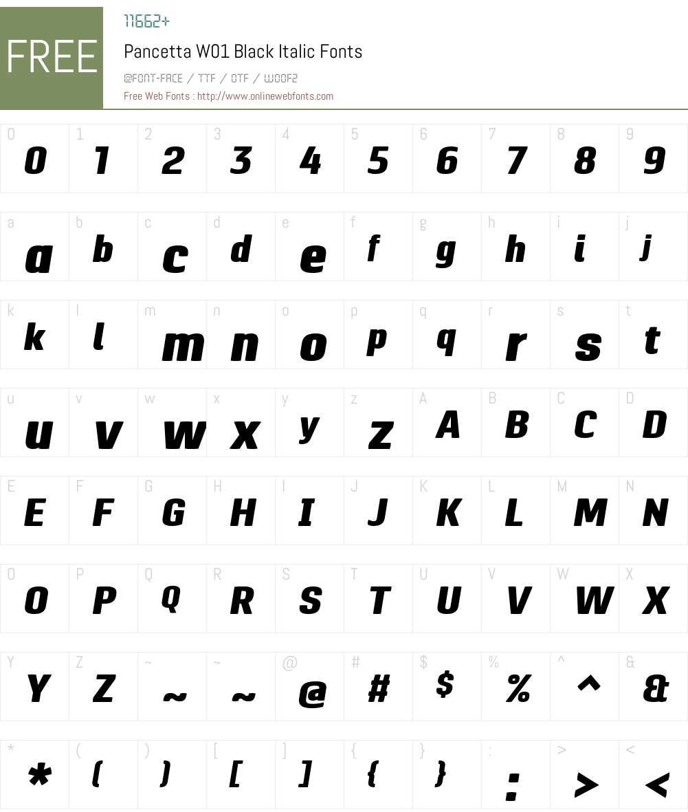 PancettaW01-BlackItalic Font Screenshots