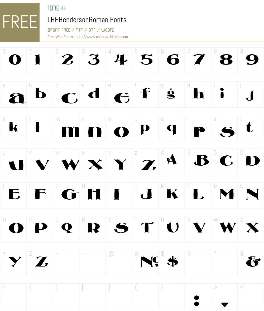 LHFHendersonRoman Font Screenshots