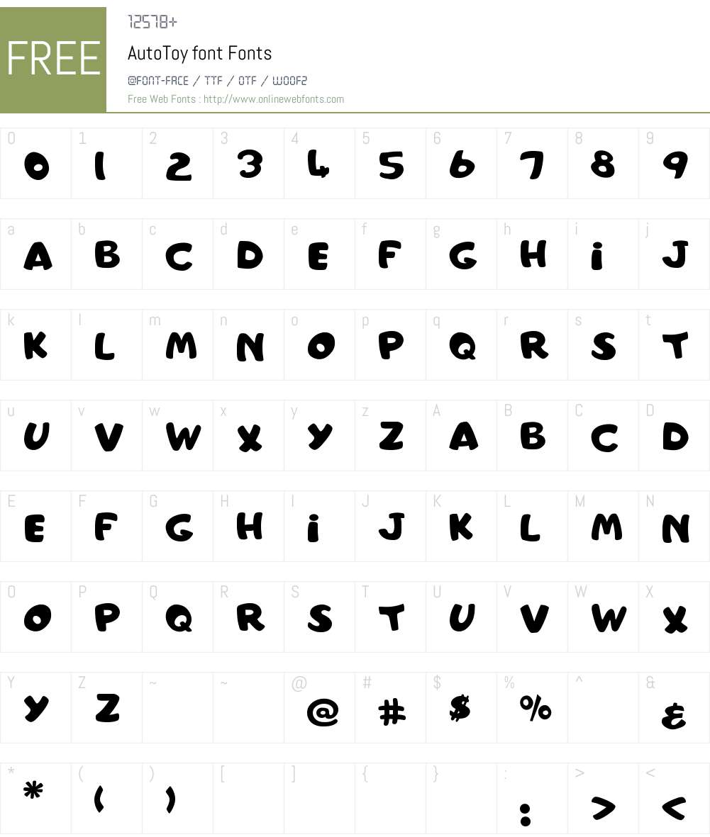 AutoToy font Font Screenshots