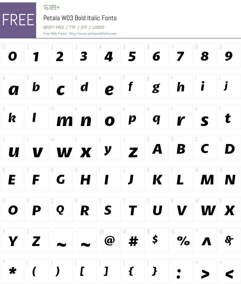 Petala Pro Font Screenshots