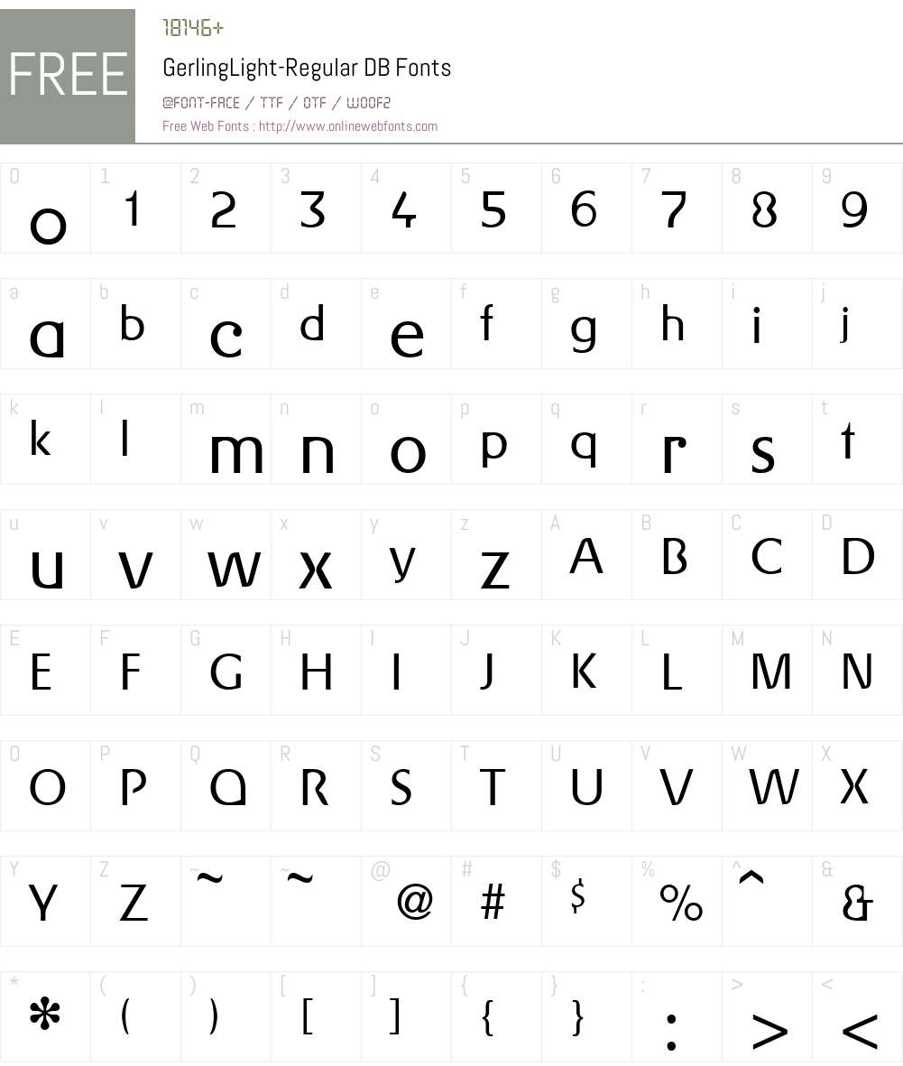 GerlingLight DB Font Screenshots