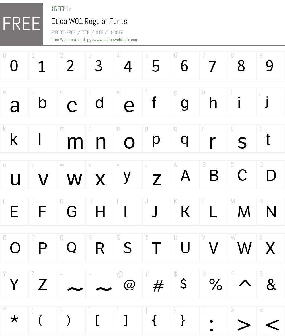EticaW01-Regular Font Screenshots