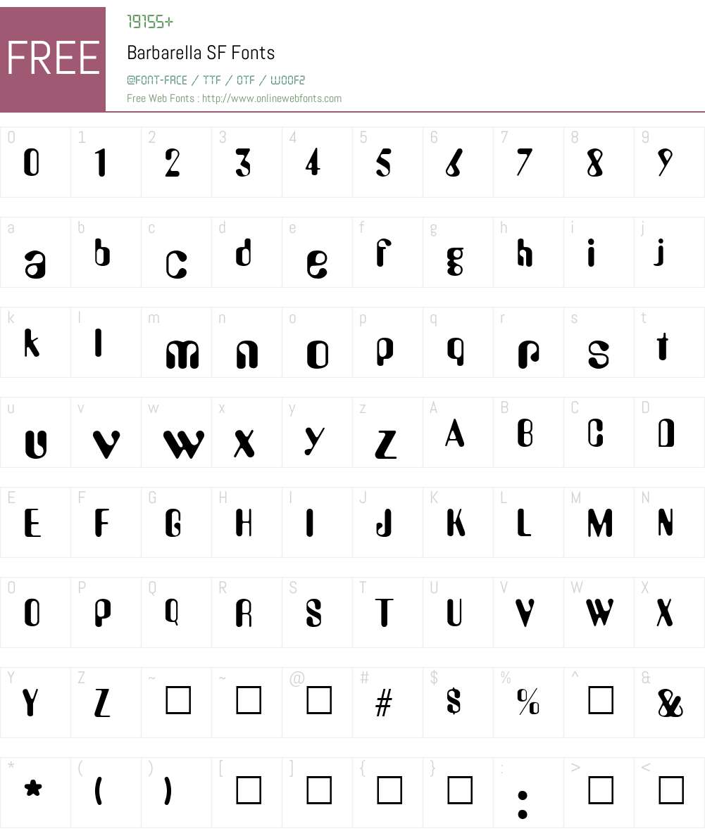 Barbarella SF Font Screenshots