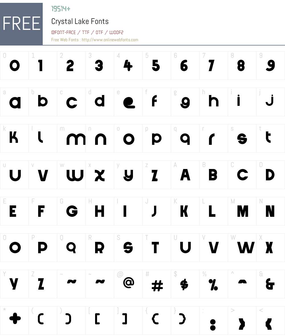 Crystal Lake Font Screenshots