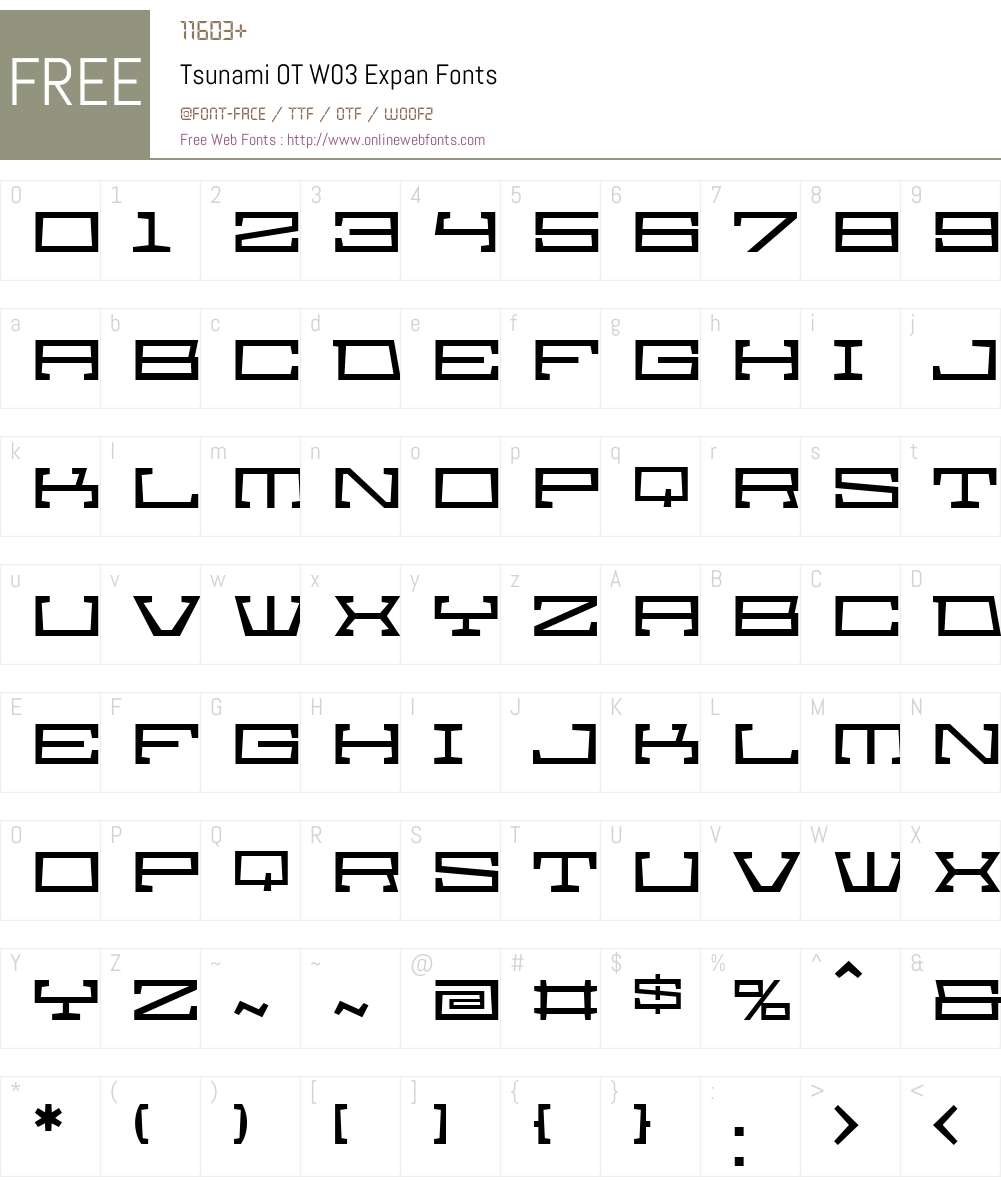 FF Tsunami Font Screenshots