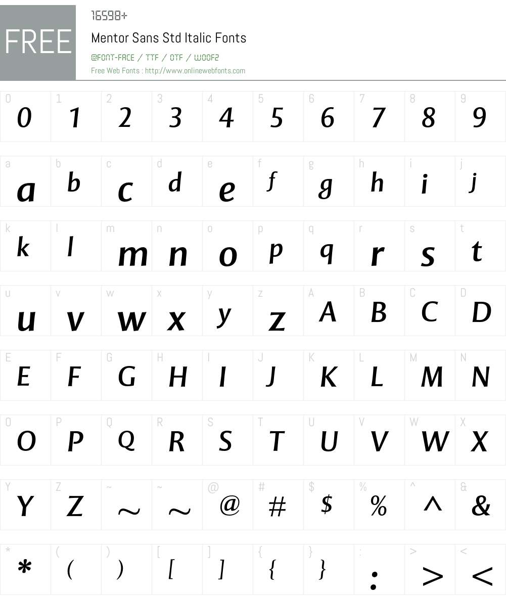 Mentor Sans Std Font Screenshots