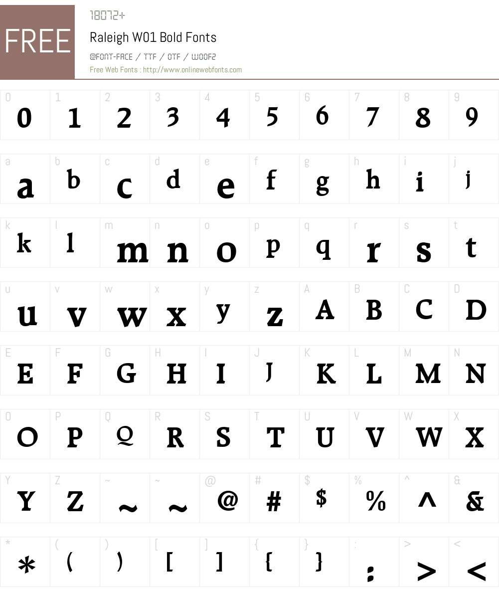 RaleighW01-Bold Font Screenshots