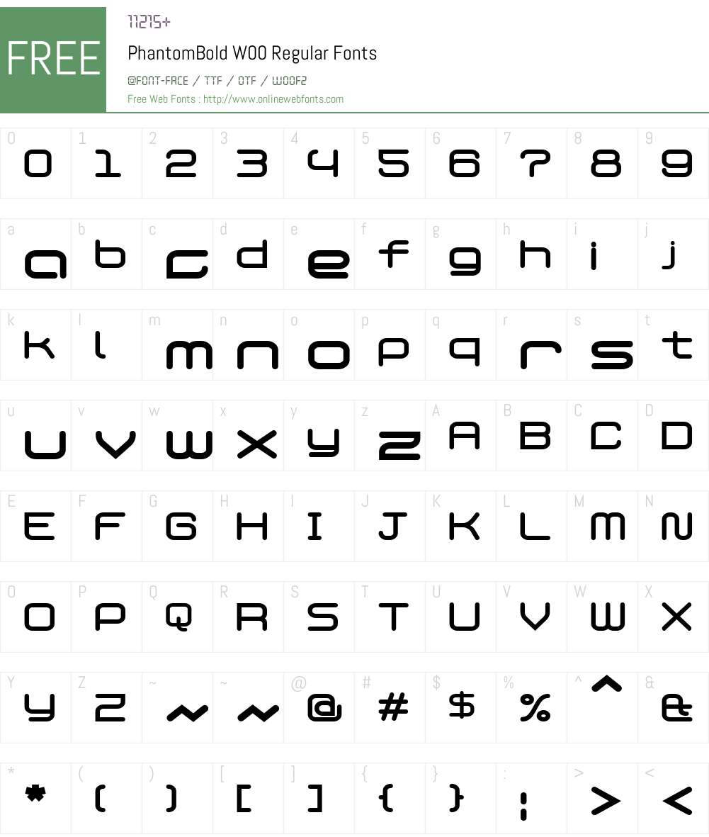 PhantomBold Font Screenshots