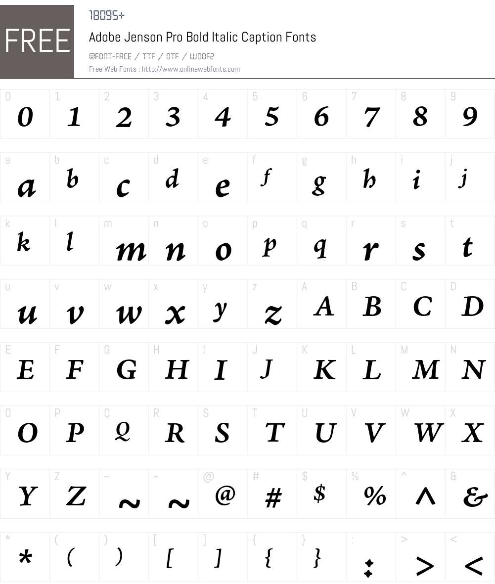 Adobe Jenson Pro Font Screenshots