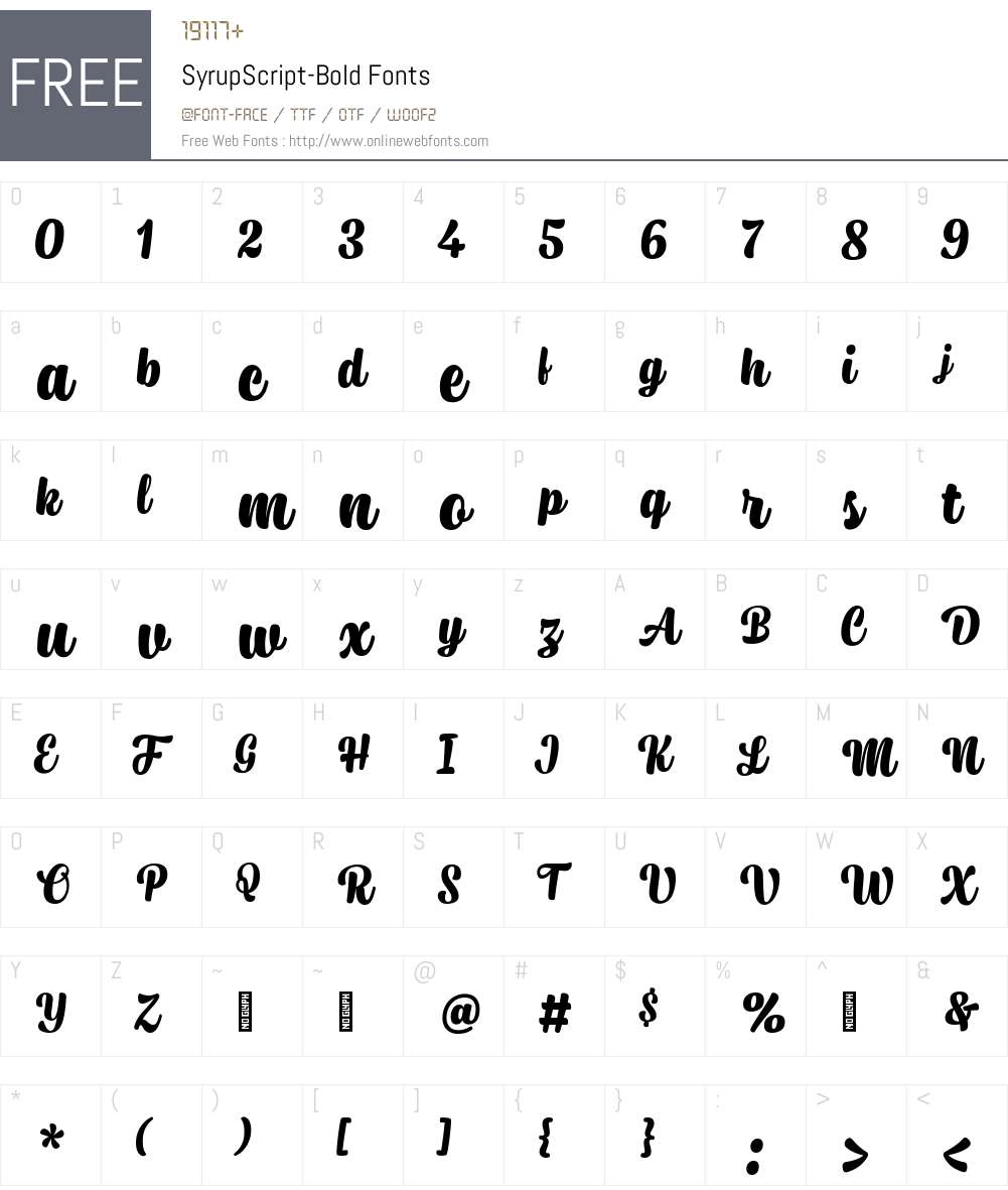 Syrup Script Font Screenshots
