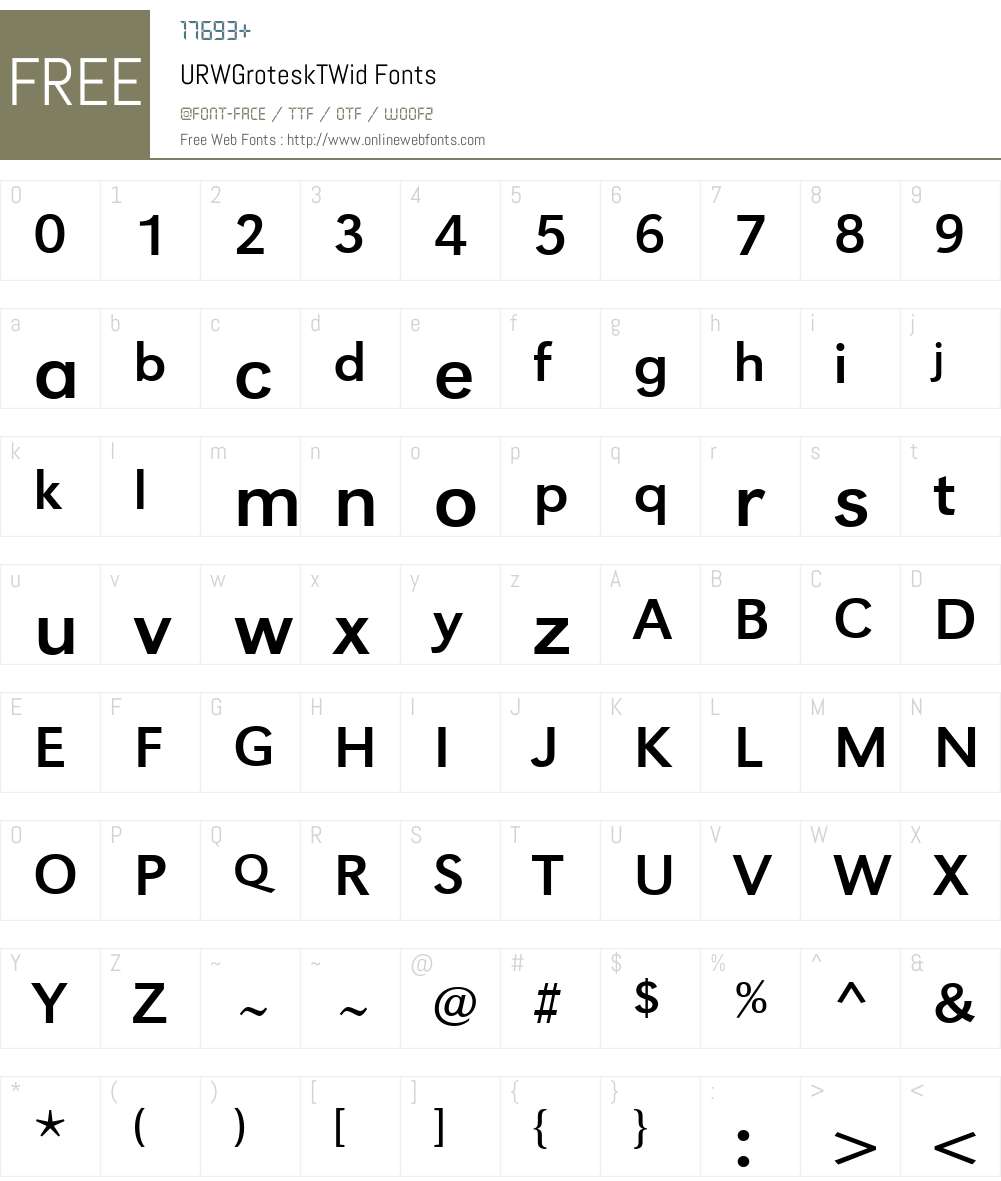 URWGroteskTWid Font Screenshots