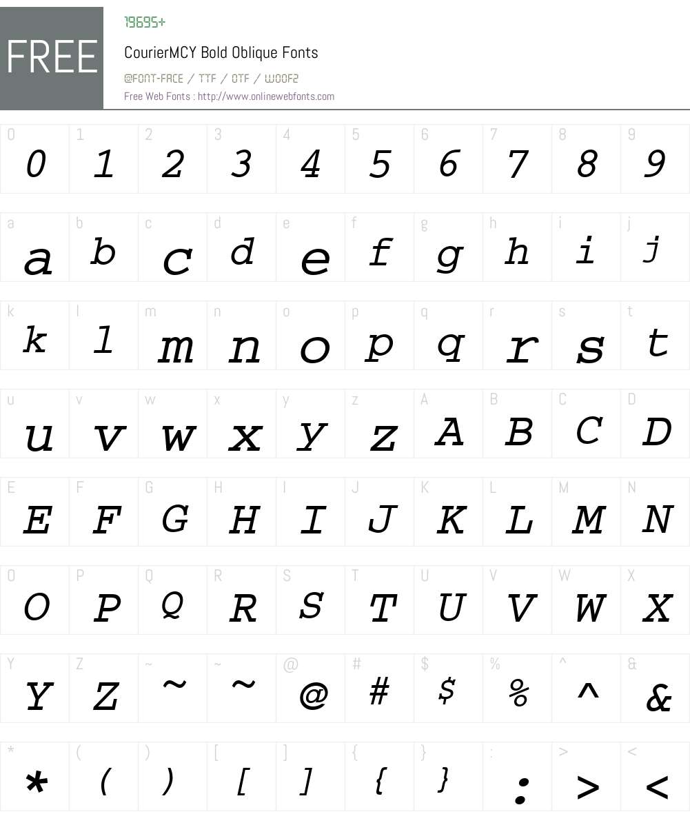 CourierMCY Font Screenshots