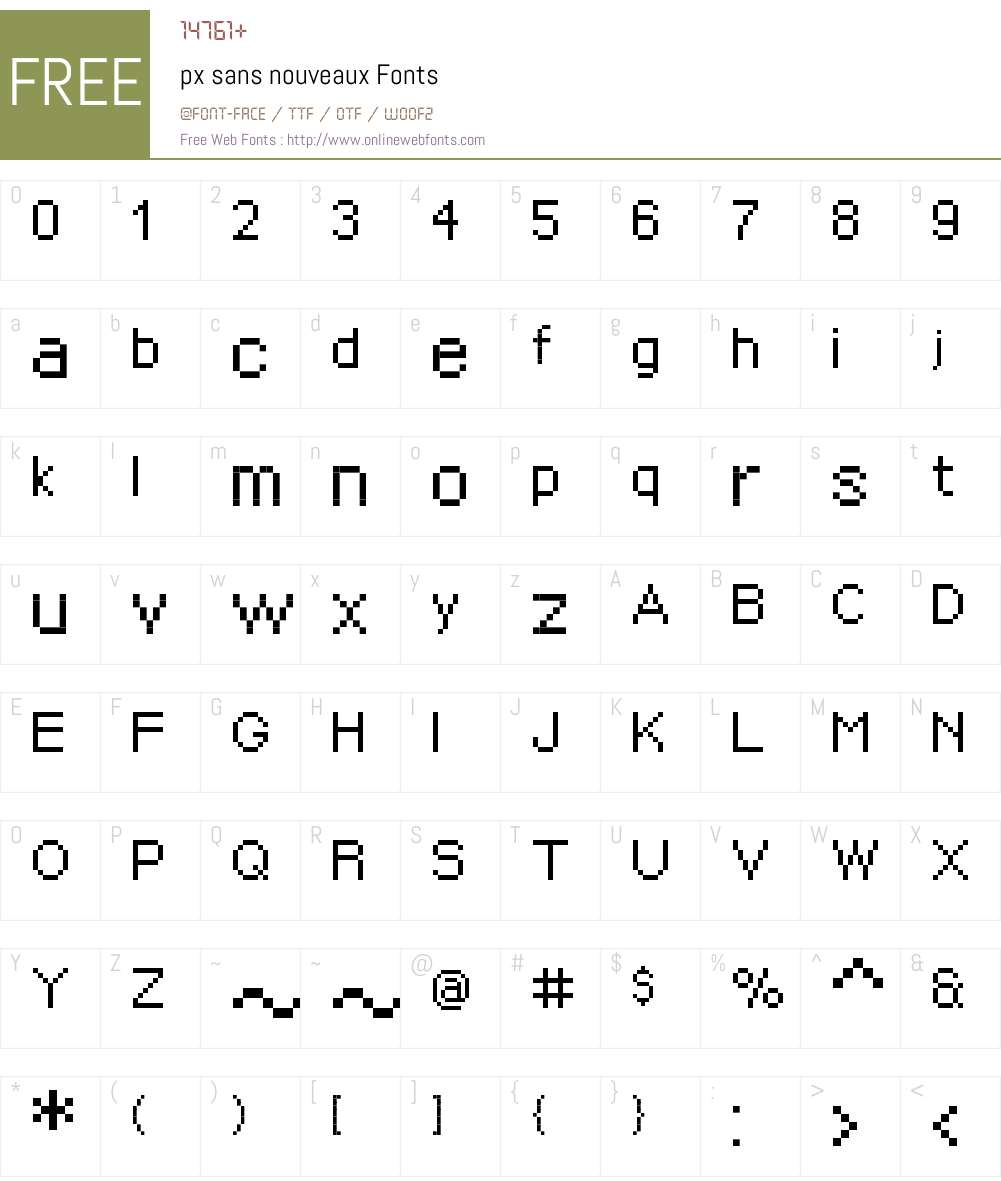 px sans nouveaux Font Screenshots