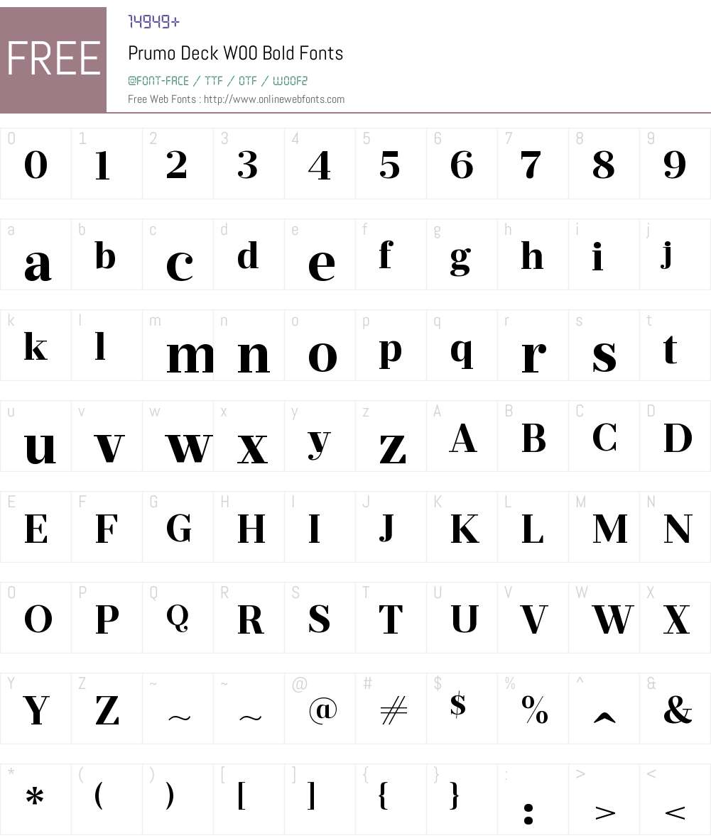 PrumoDeckW00-Bold Font Screenshots