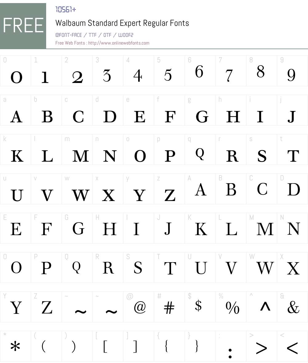 Walbaum Standard Expert BQ Font Screenshots