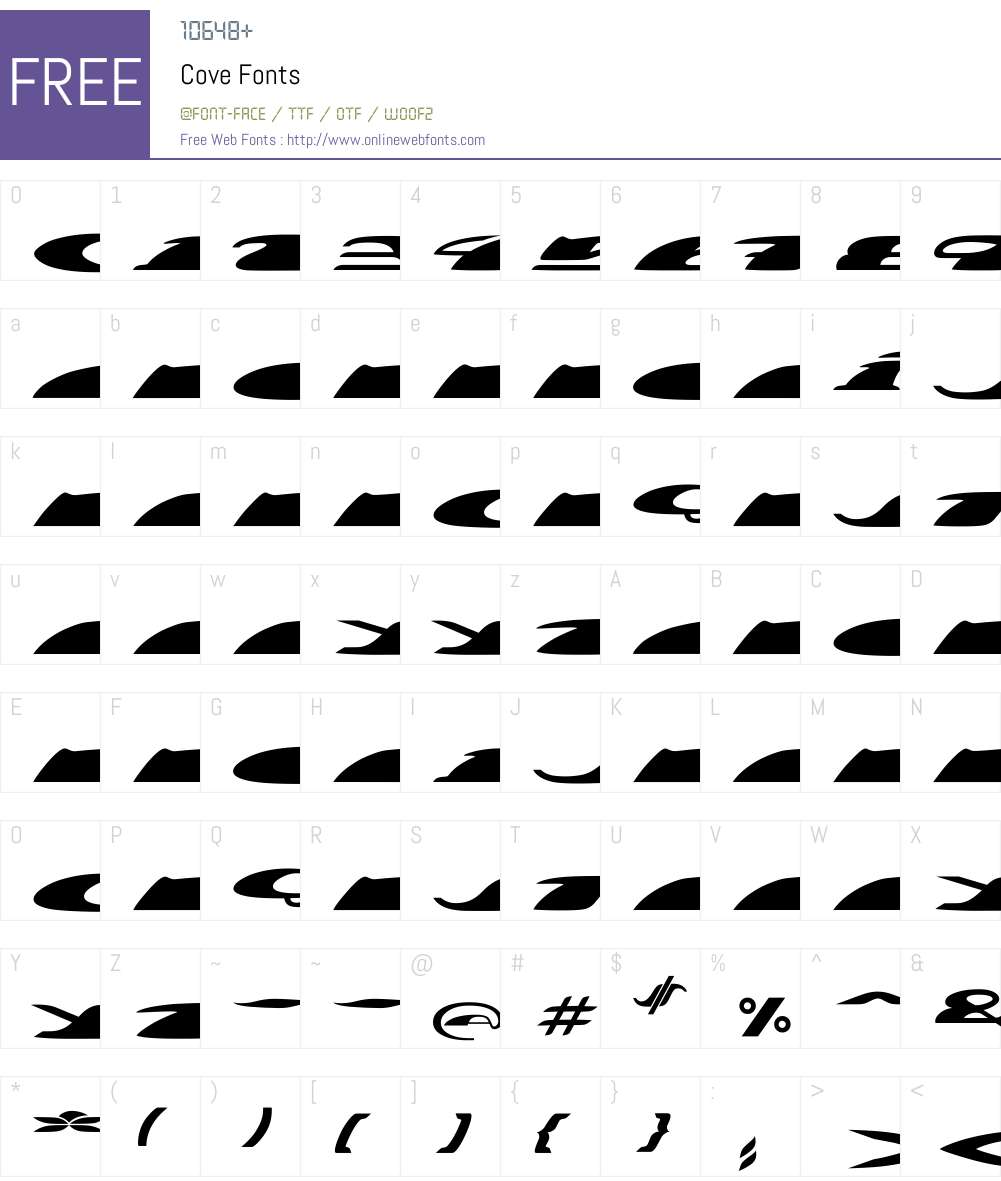 Cove Font Screenshots