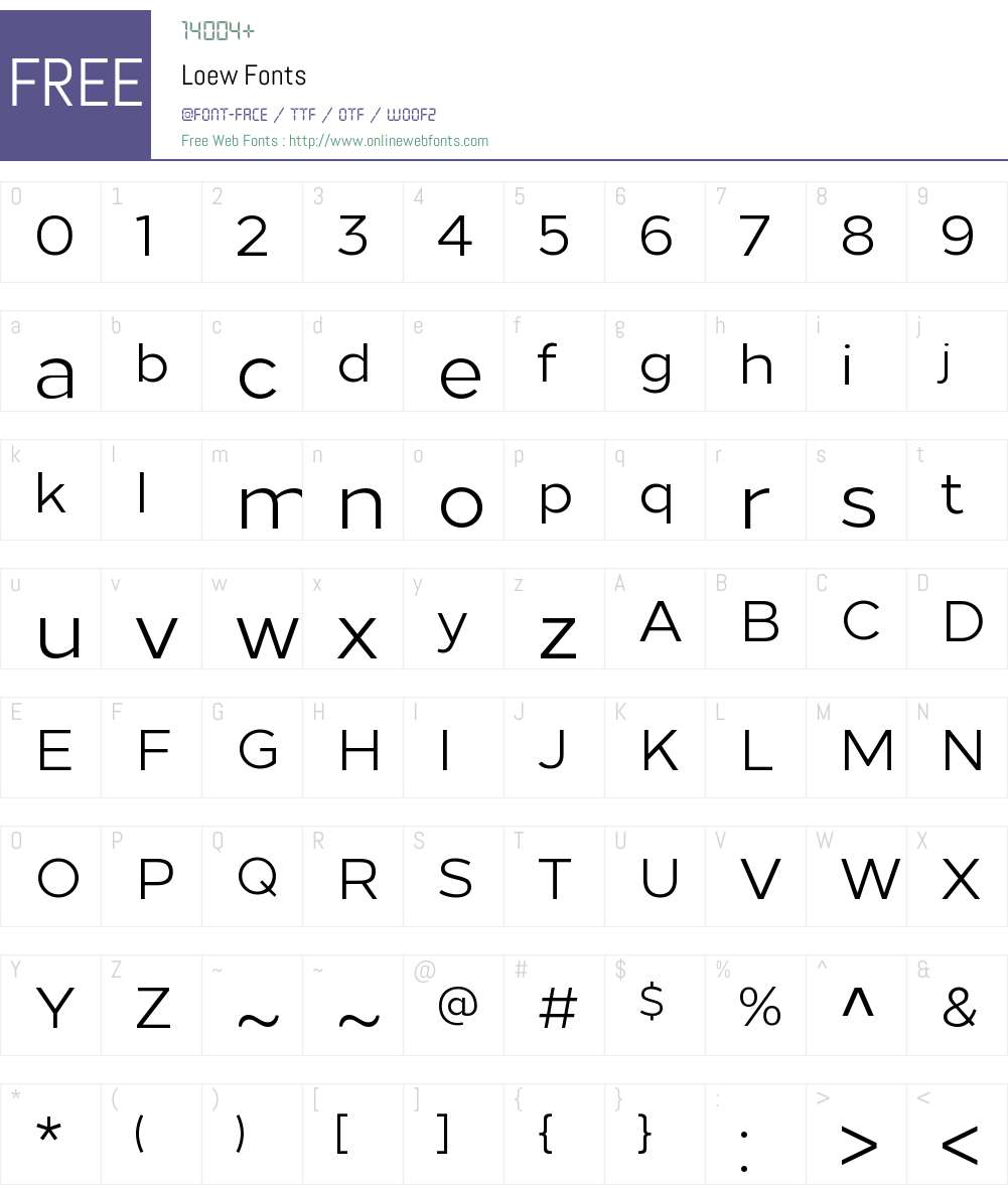 Loew Font Screenshots