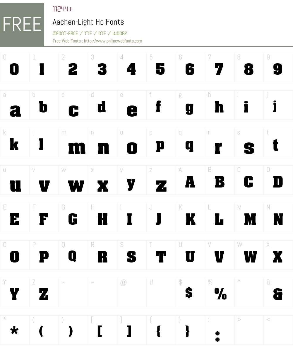 Aachen-Light Ho Font Screenshots