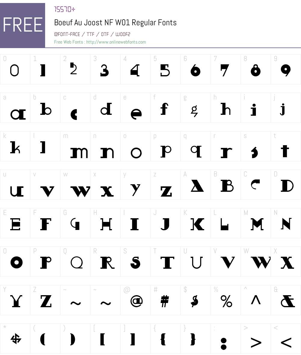 BoeufAuJoostNFW01-Regular Font Screenshots