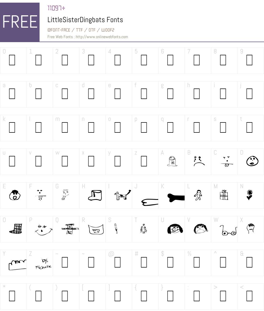 LittleSisterDingbats Font Screenshots