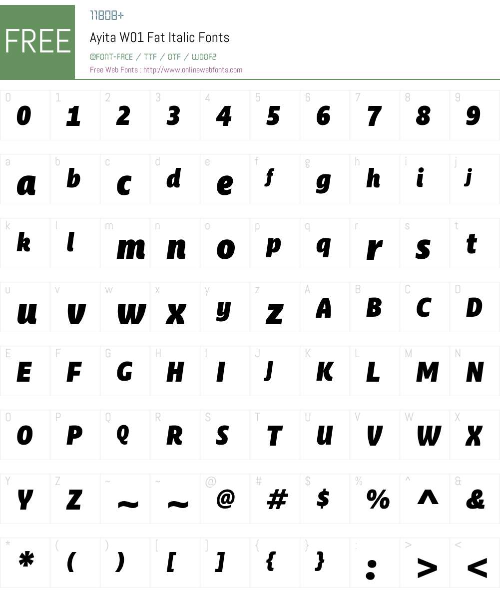 AyitaW01-FatItalic Font Screenshots