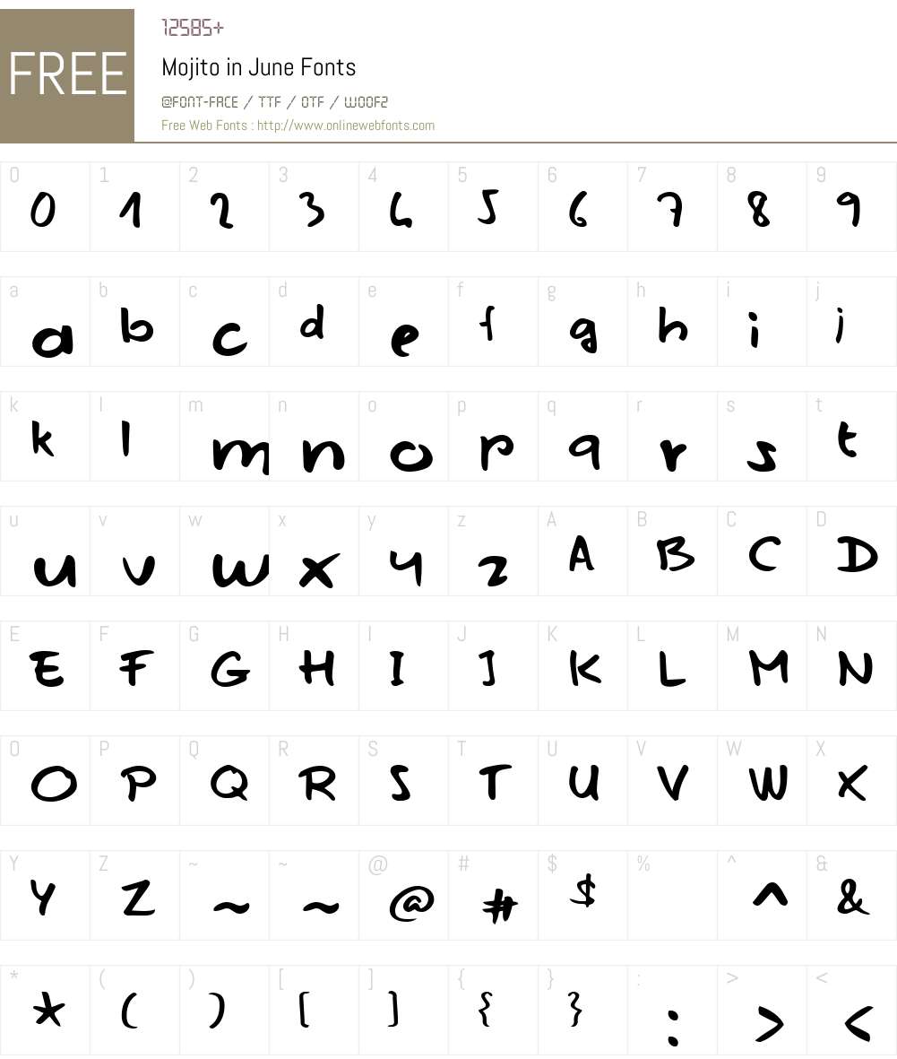 Mojito in June Font Screenshots