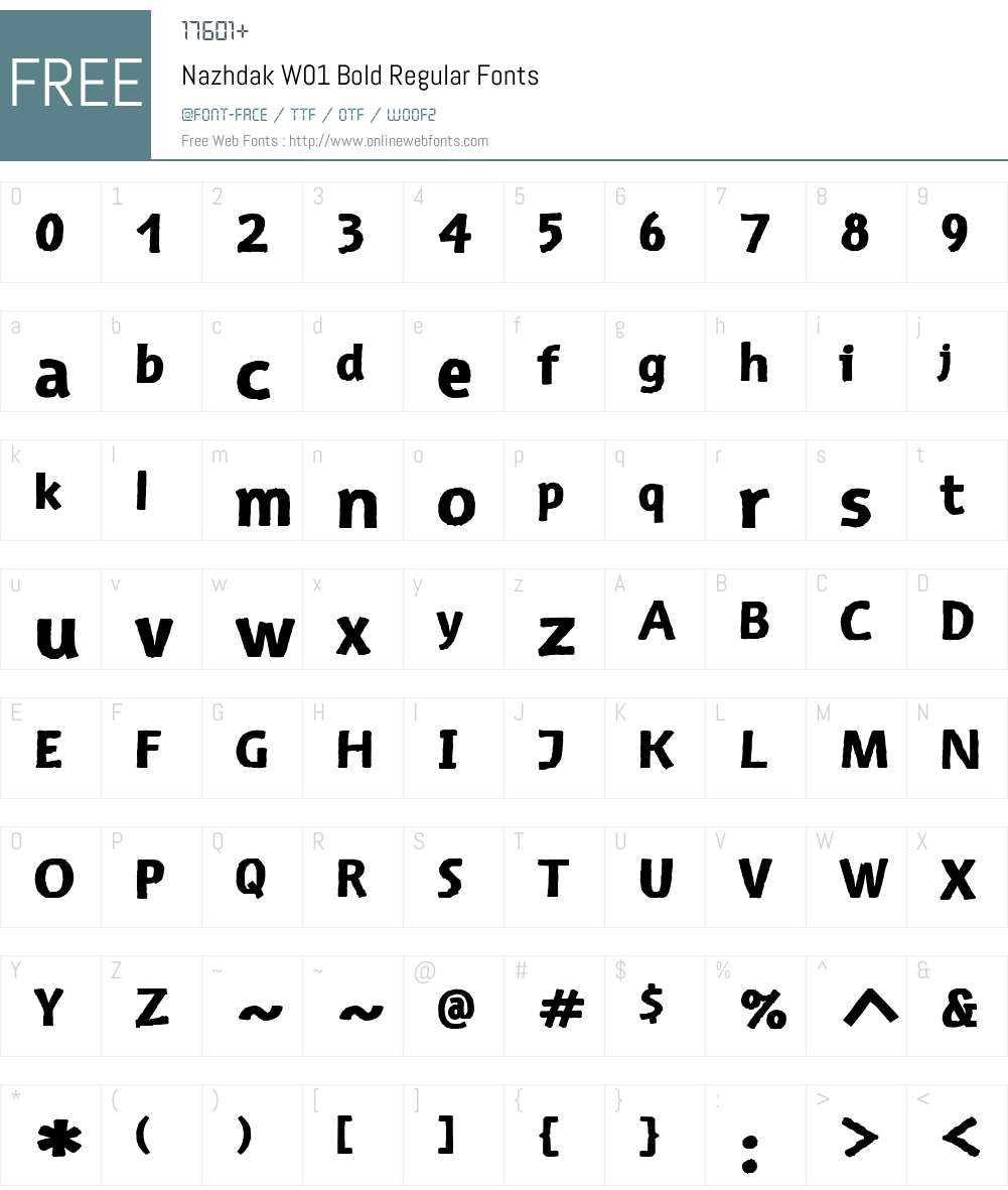 NazhdakW01-BoldRegular Font Screenshots