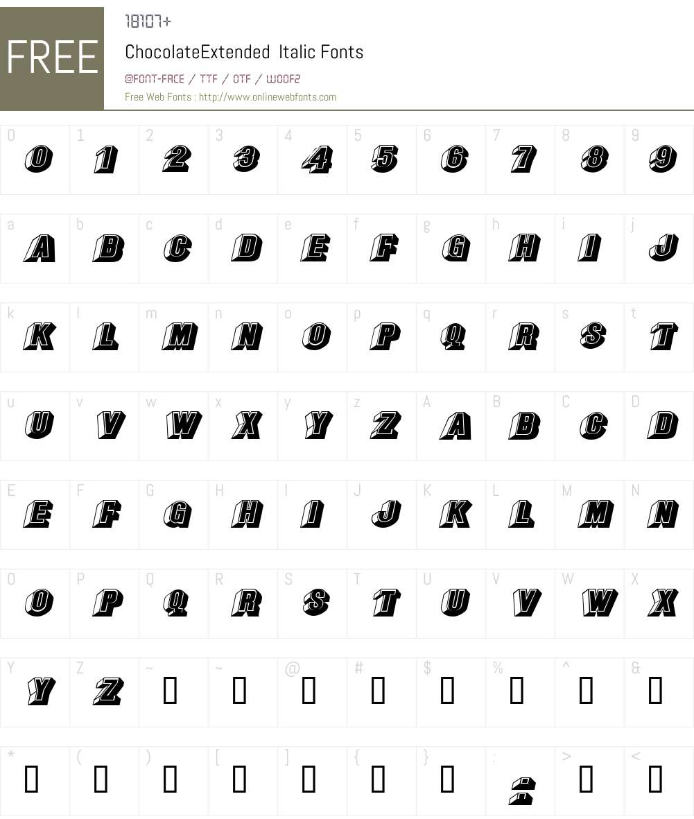 ChocolateExtended Font Screenshots