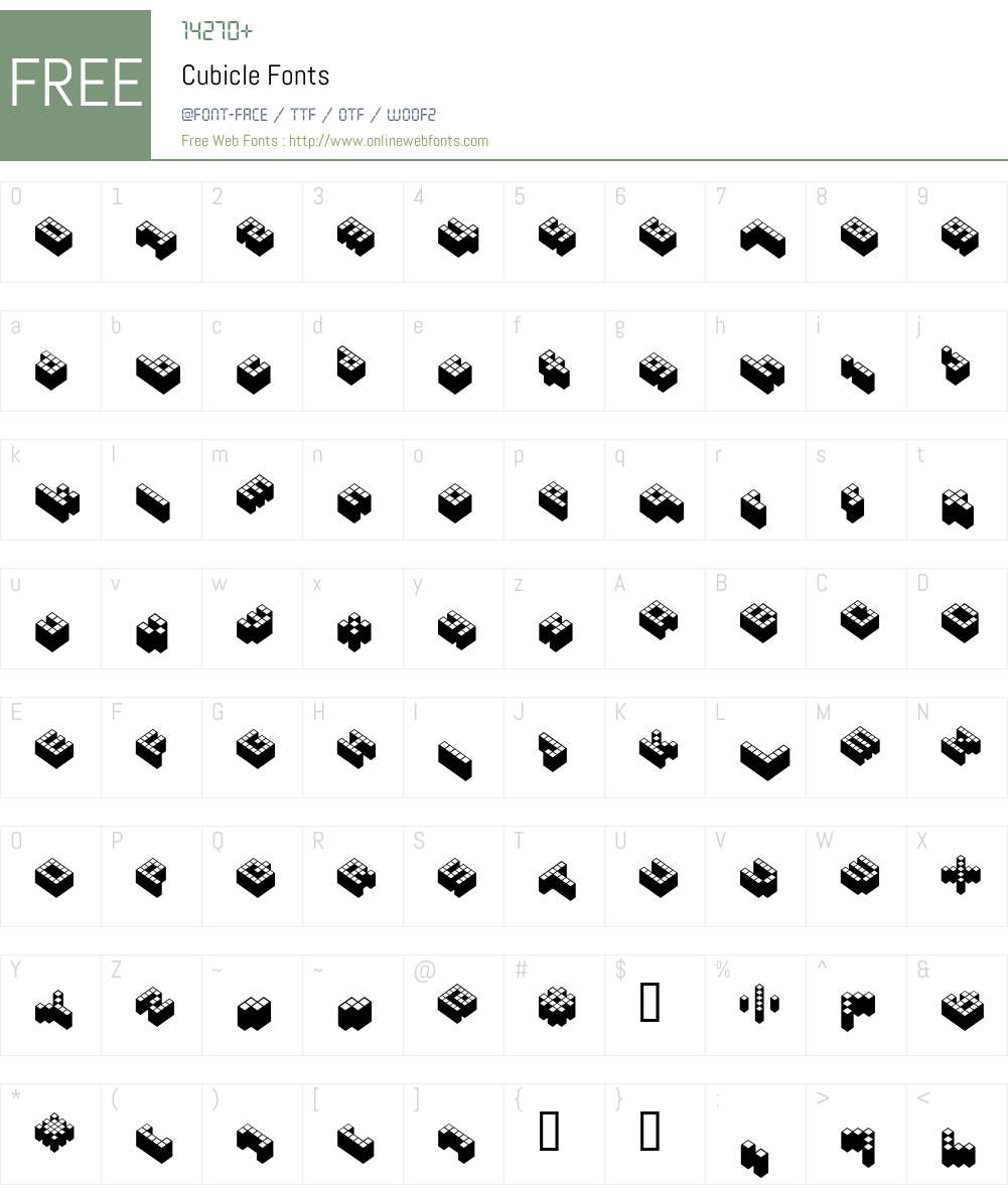 Cubicle Font Screenshots