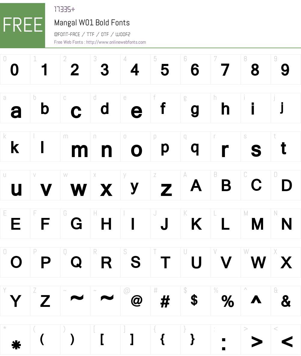 MangalW01-Bold Font Screenshots