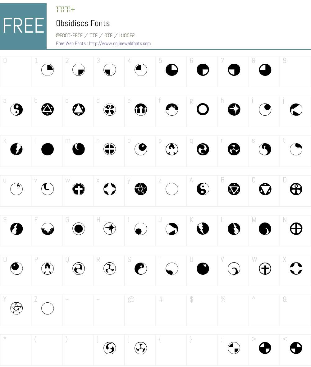 Obsidiscs Font Screenshots