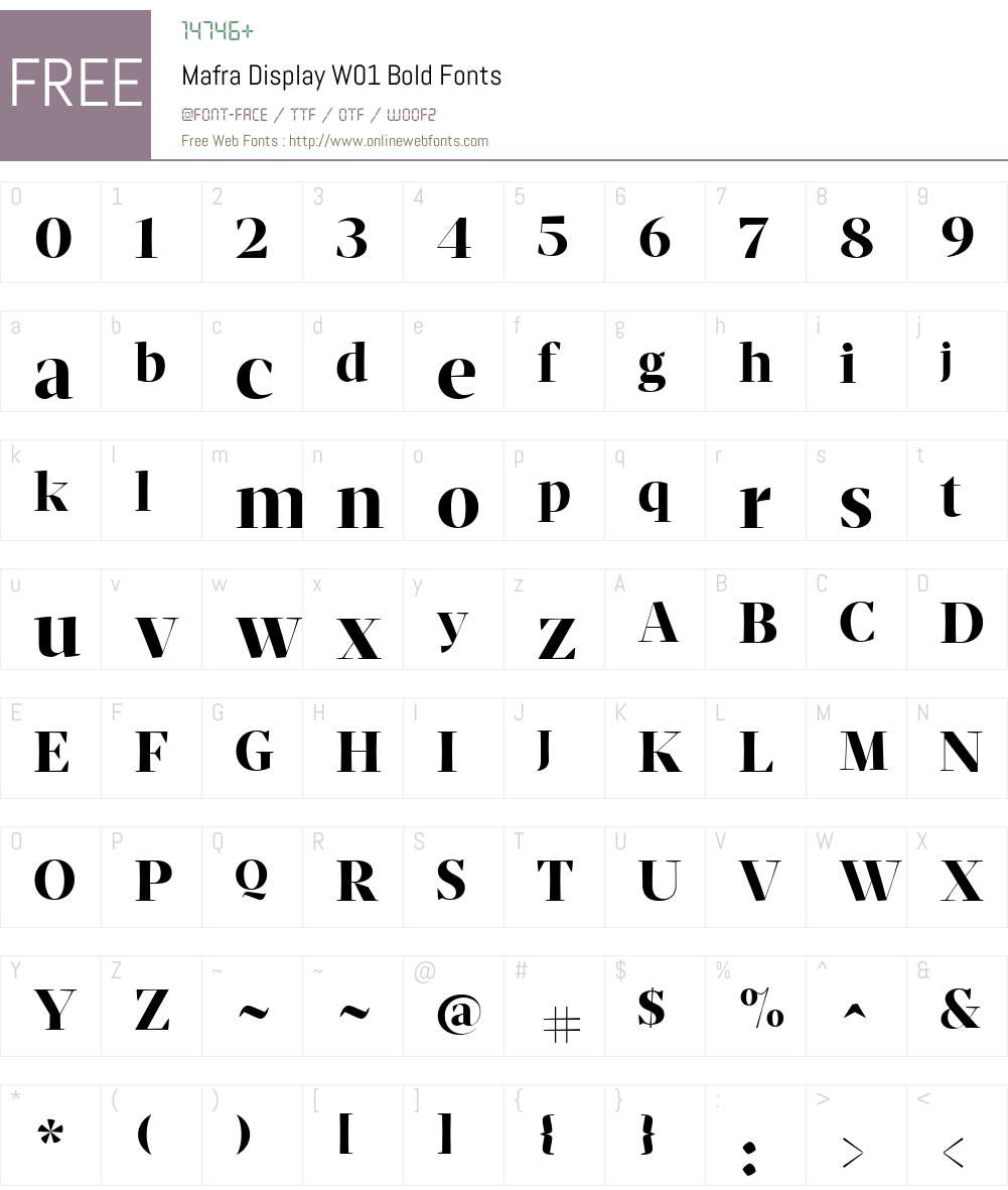 MafraDisplayW01-Bold Font Screenshots