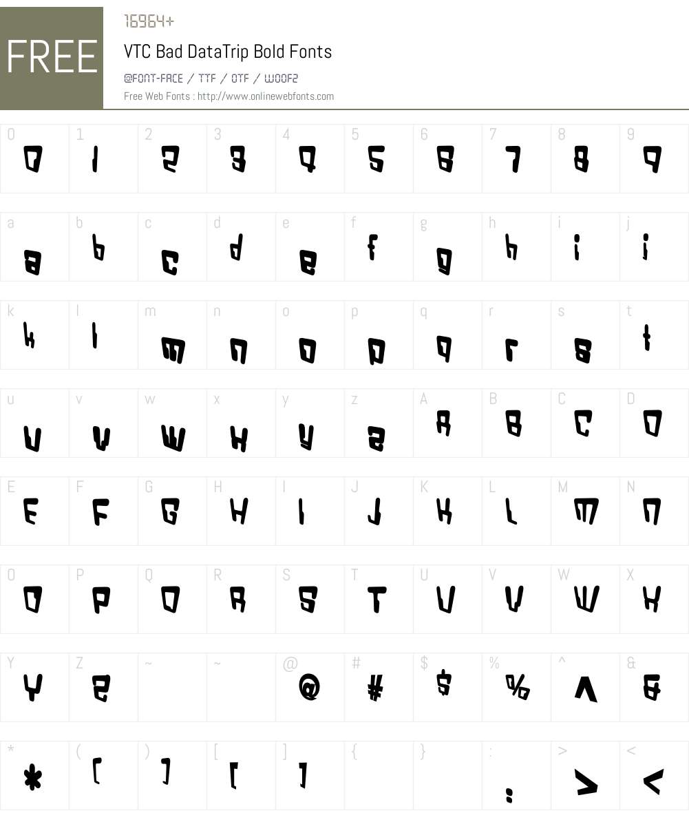 VTC Bad DataTrip Font Screenshots
