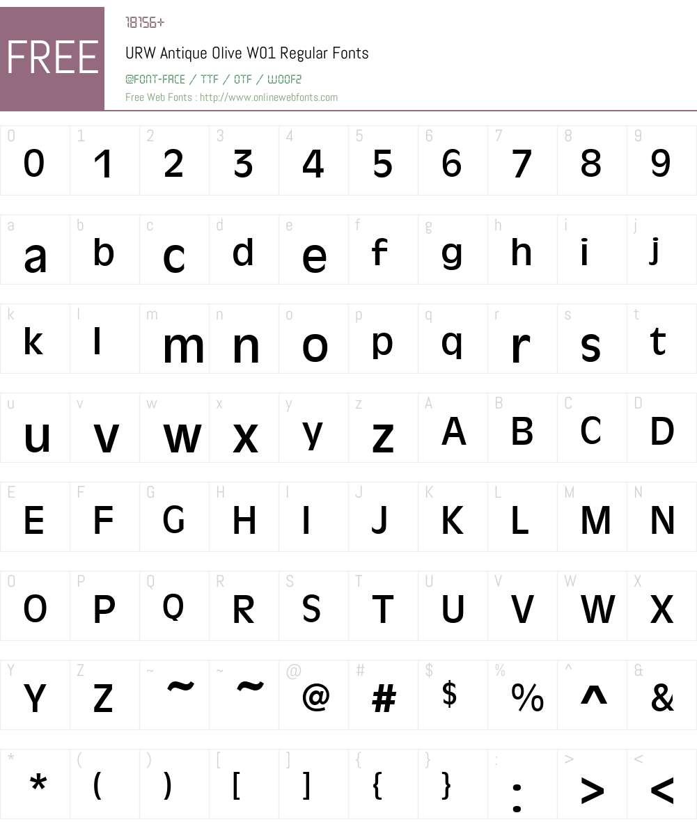 URWAntiqueOliveW01-Regular Font Screenshots
