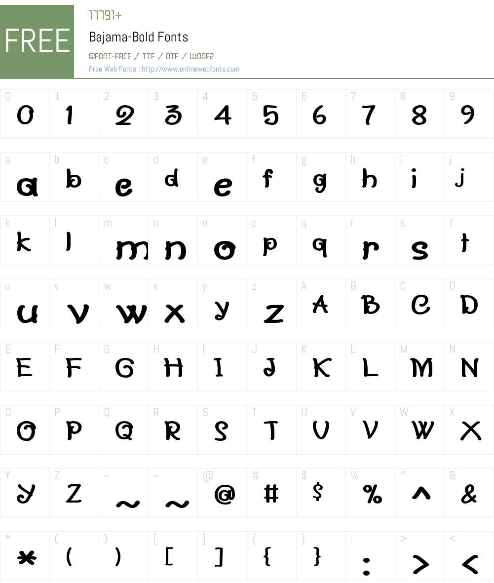 Bajama Font Screenshots