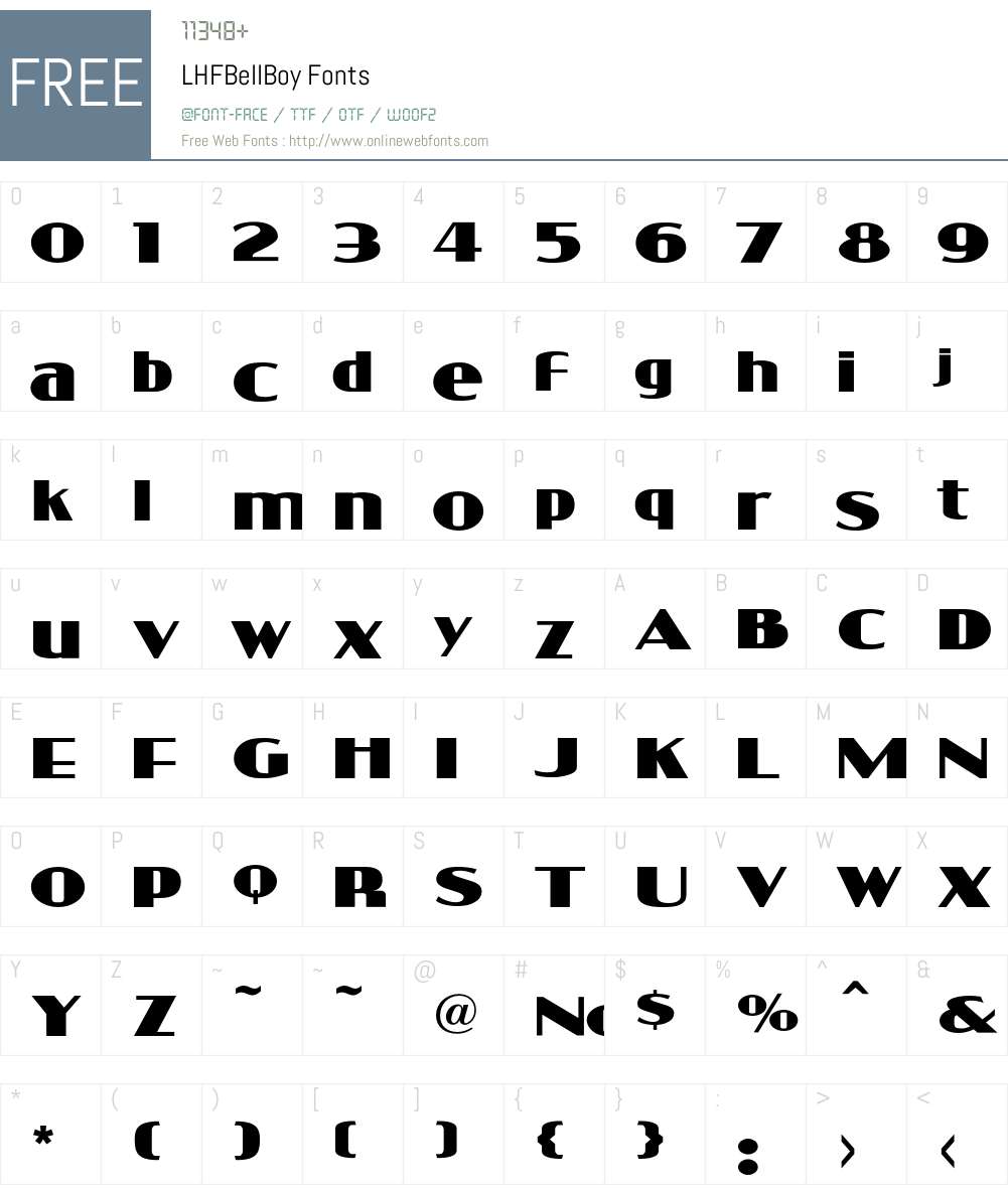 LHFBellBoy Font Screenshots