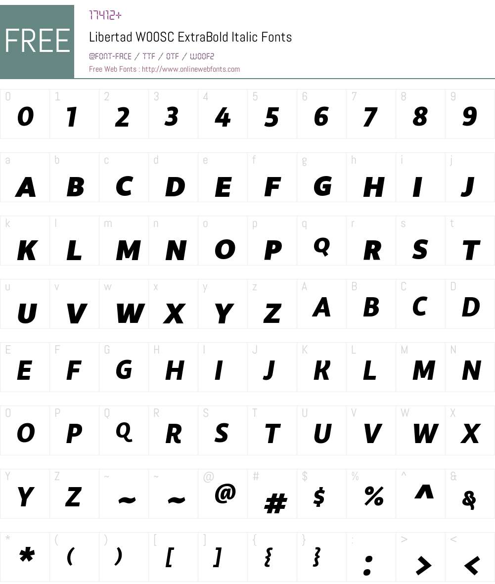 LibertadW00SC-ExtraBoldIt Font Screenshots