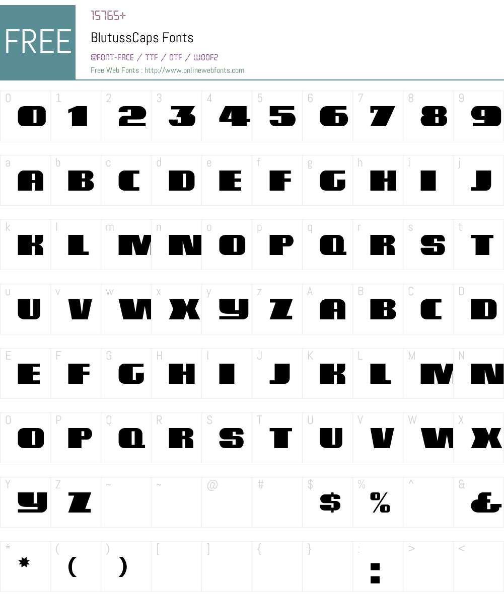 BlutussCaps Font Screenshots