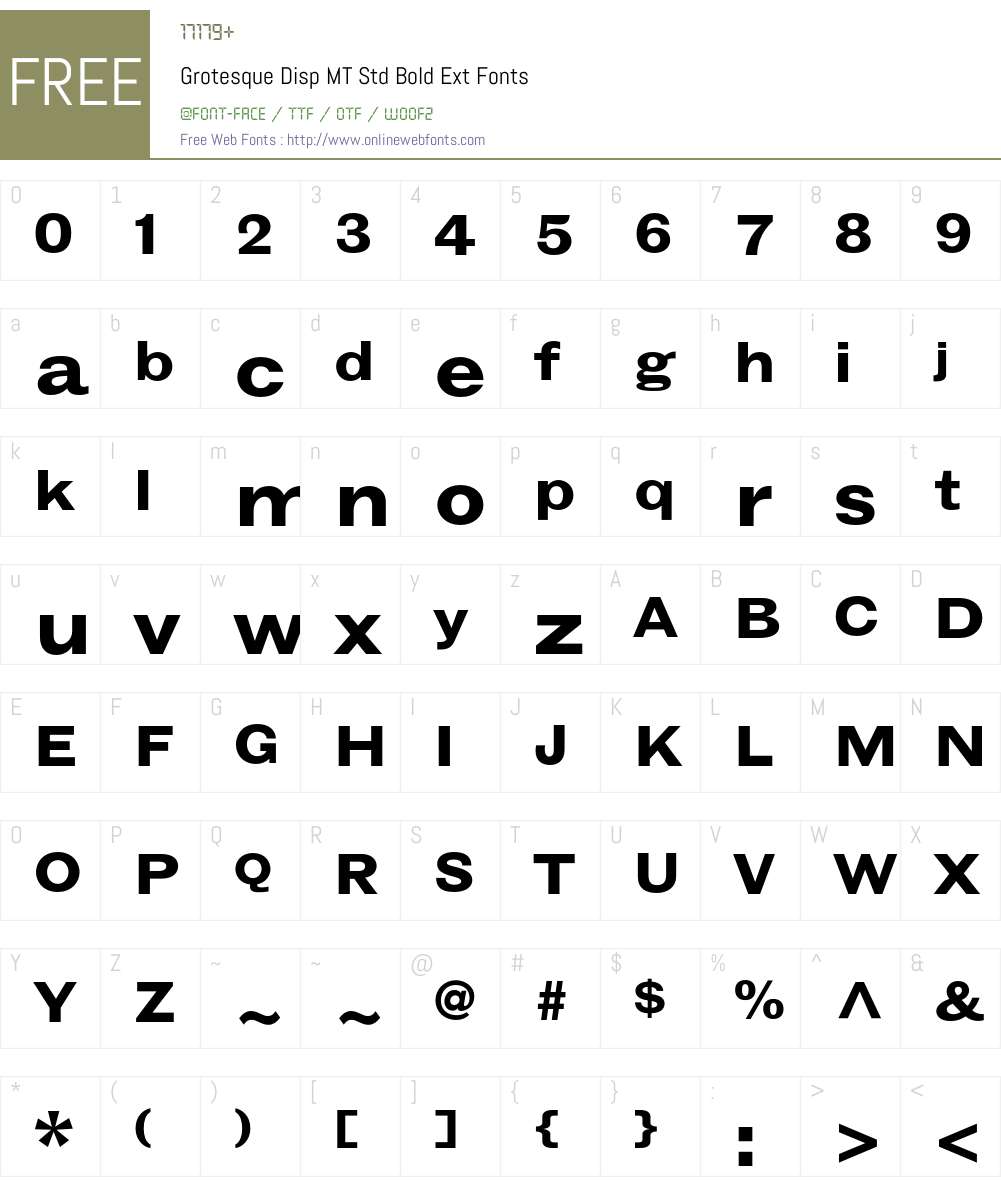 Grotesque Disp MT Std Font Screenshots