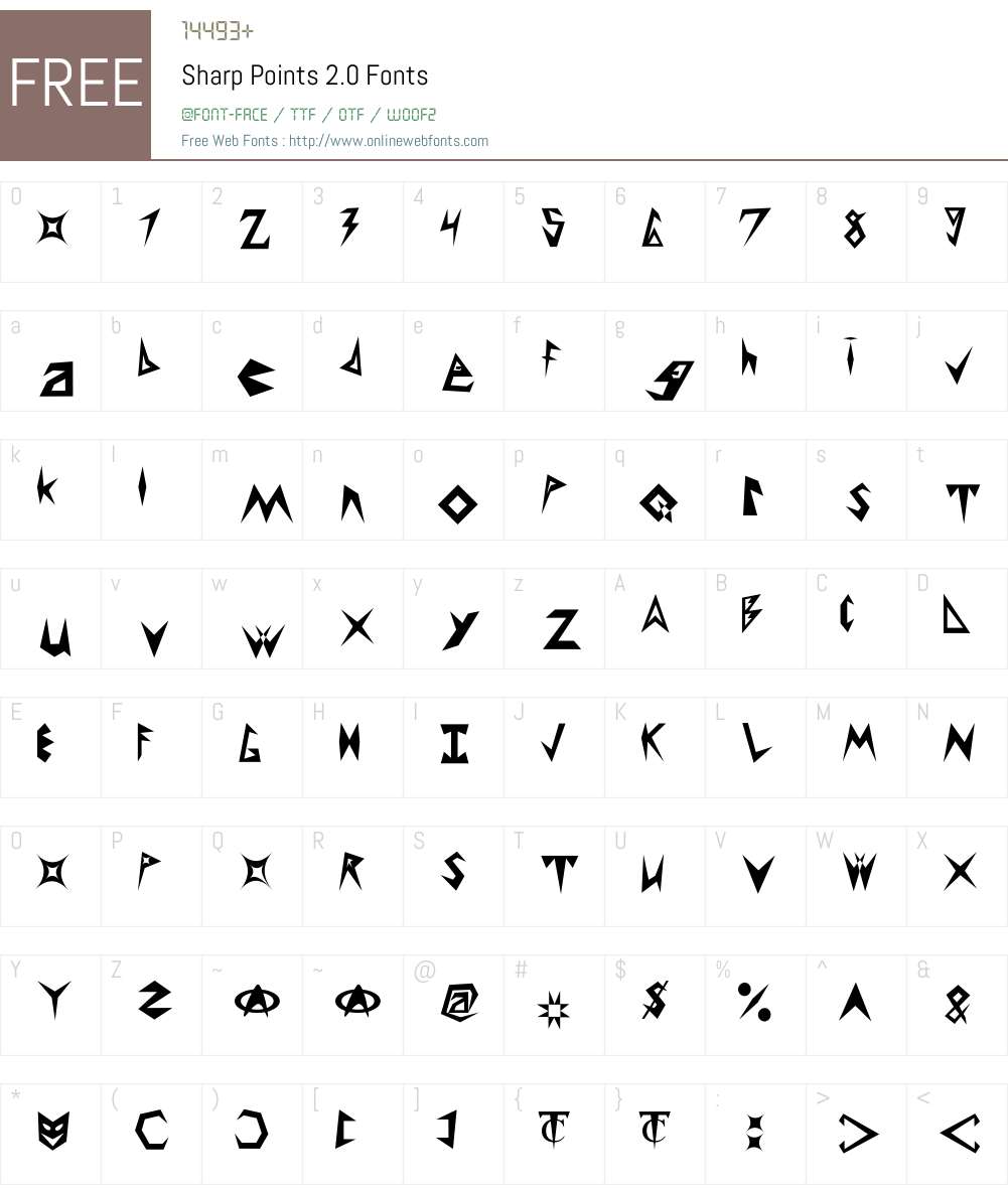 Sharp 2.0 Font Screenshots