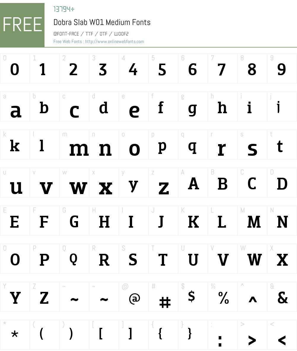 DobraSlabW01-Medium Font Screenshots