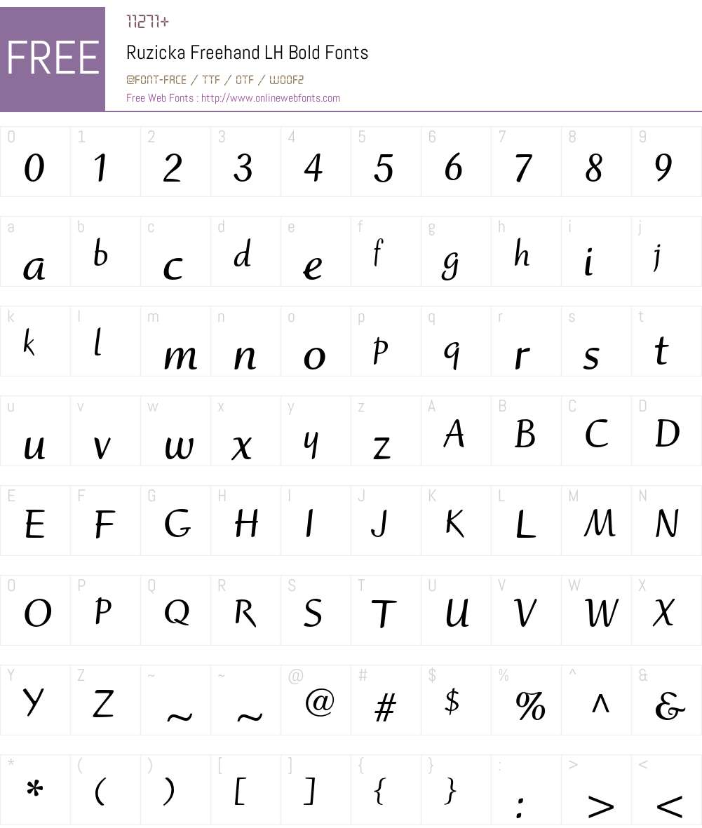 Ruzicka Freehand LH Font Screenshots