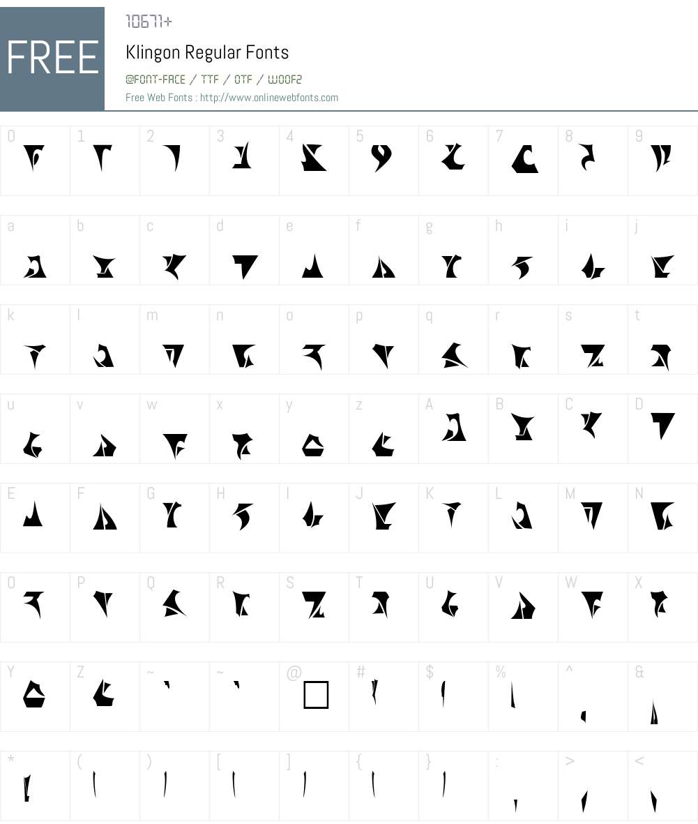 Klingon Font Screenshots